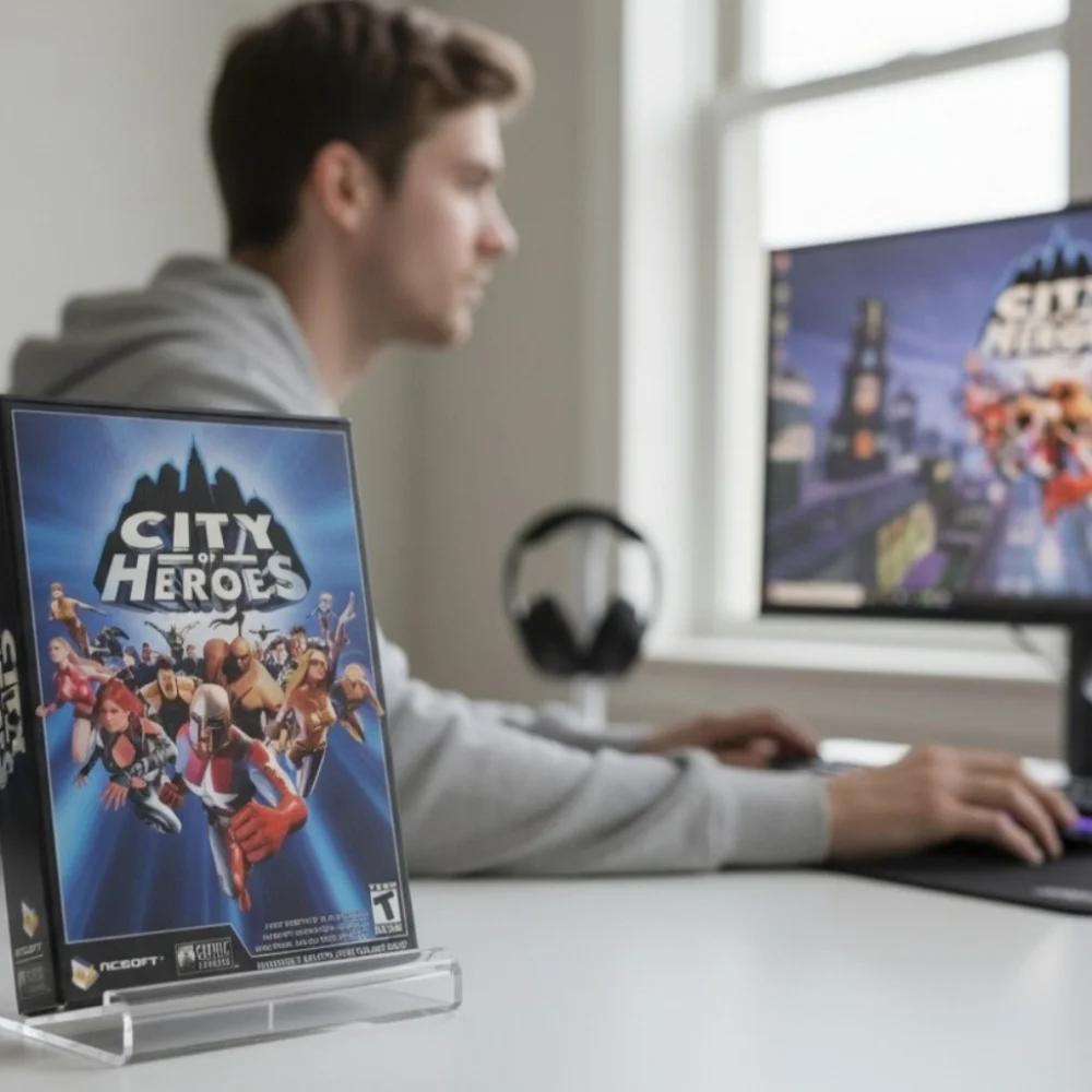 City of Heroes (PC, 2004) 2-Disc Boxset Complete W/Inserts/Map/Game Manual Book/